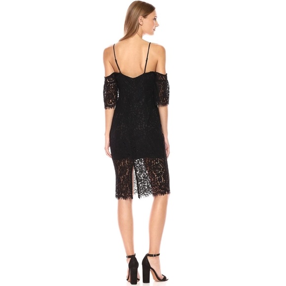 Bardot Karlie Lace Off-The-Shoulder Dress knee length black size Medium cocktail - Picture 5 of 16